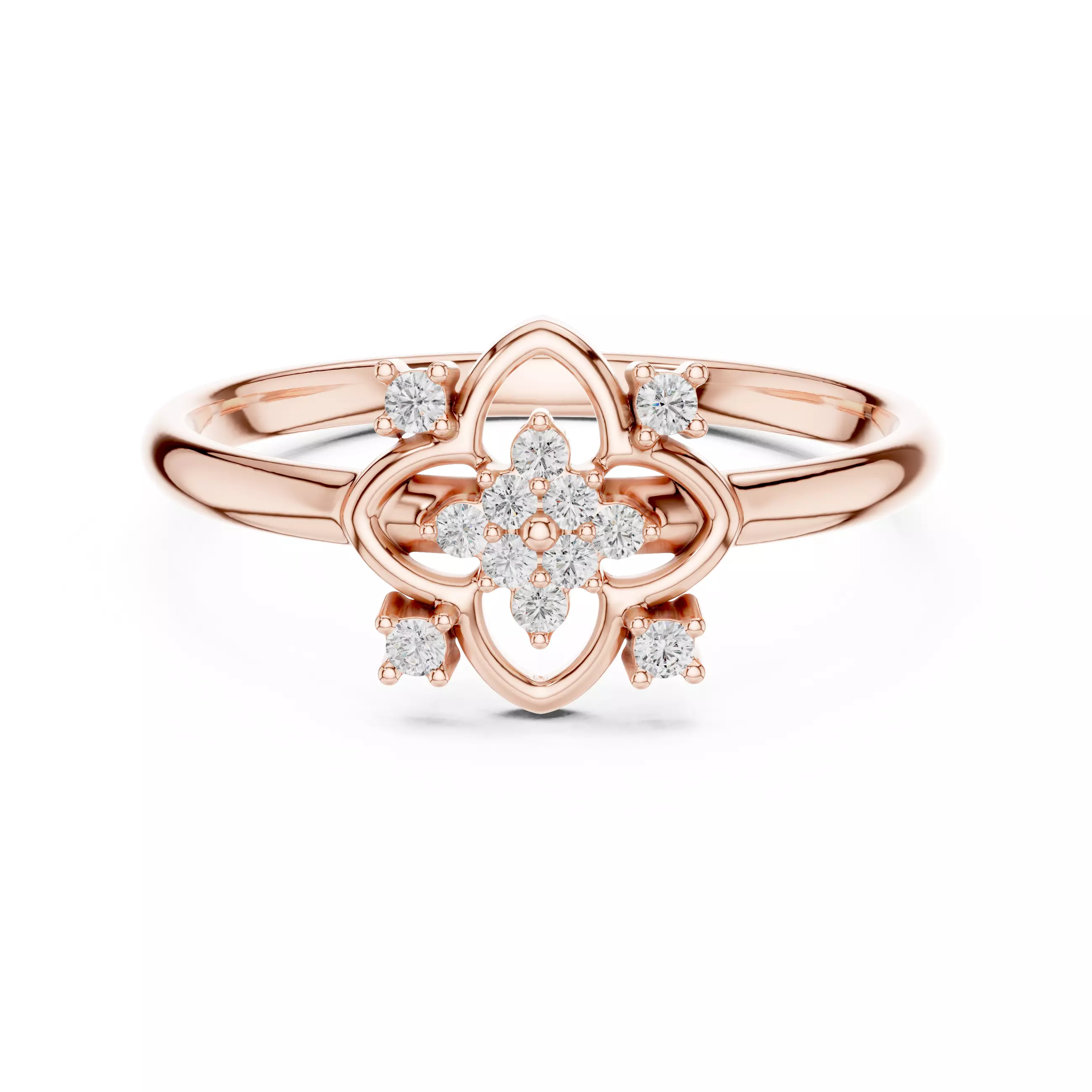 Round Diamond Unique Design Engagement Ring 3DM STL Video 3D print model