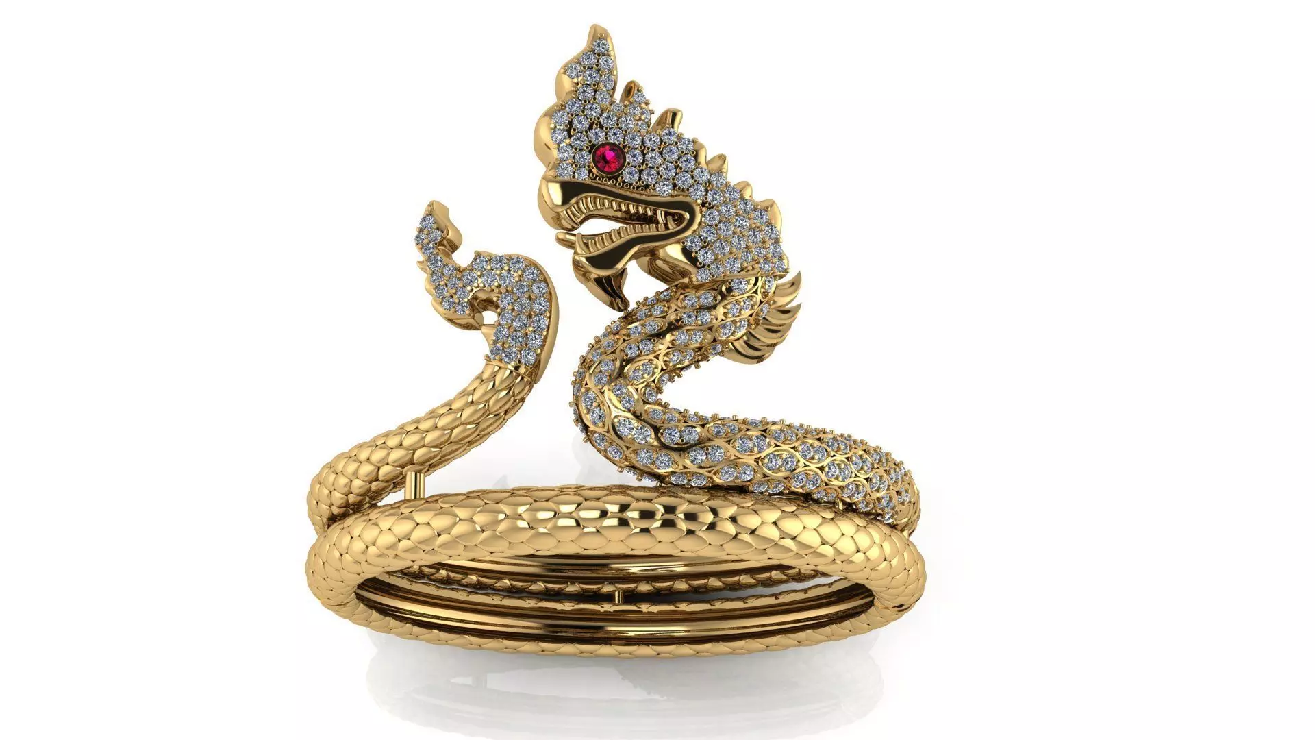 Khmer Dragon Pendant 3D print model