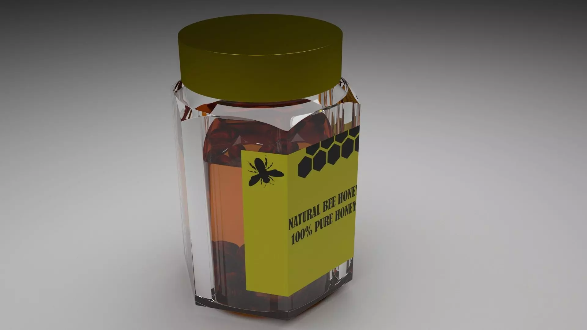 Jar of Honey With Hazelnuts 3D model