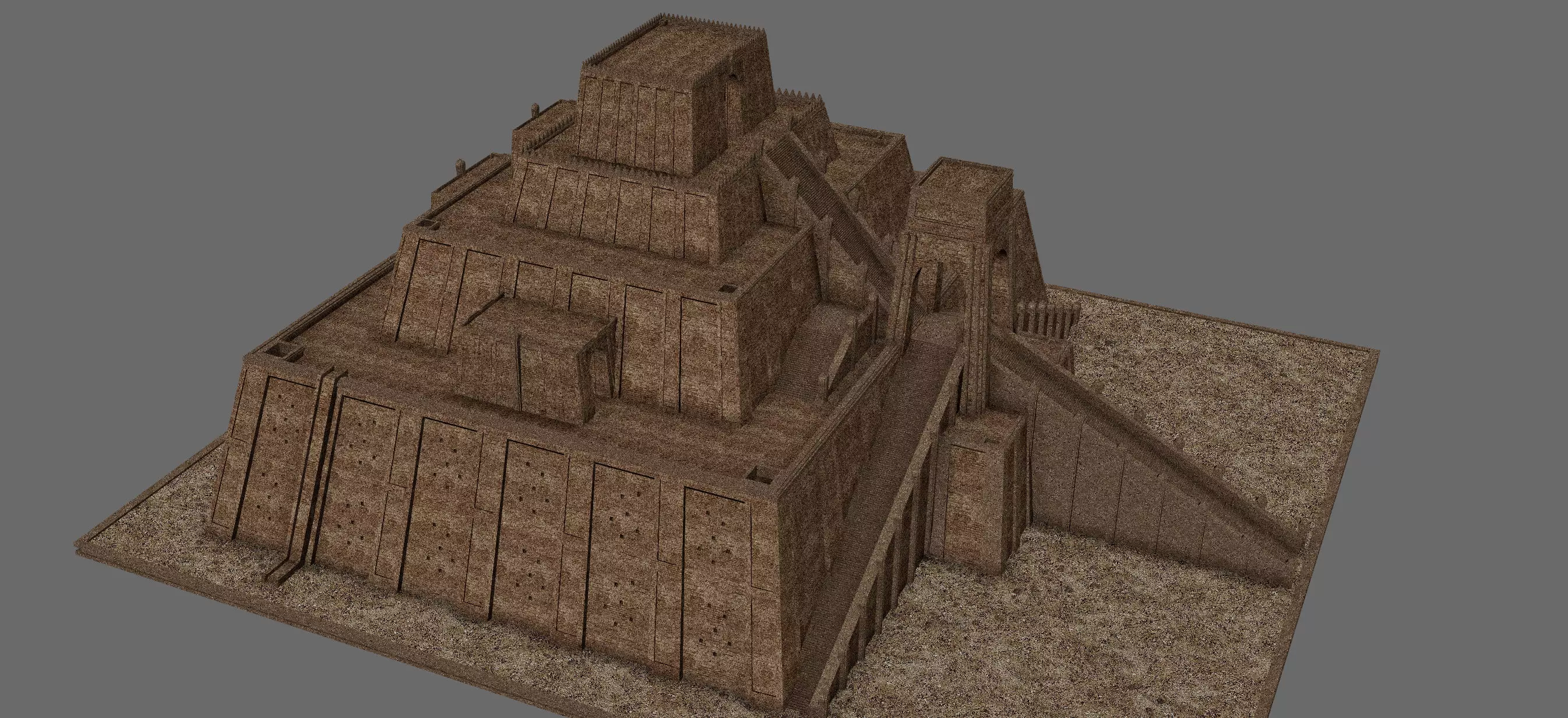 Ziggurat temple 3D model_14