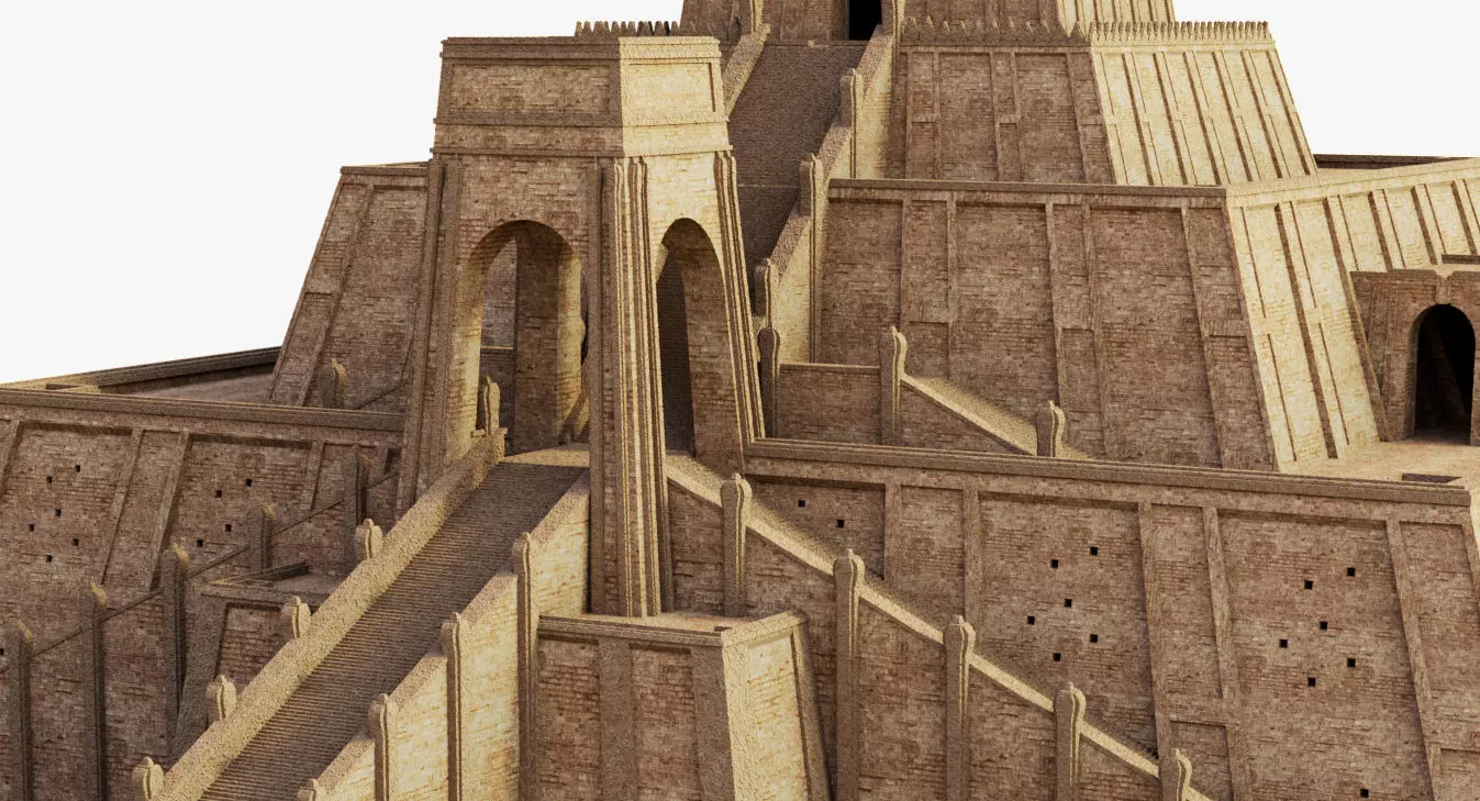 Ziggurat temple 3D model_7