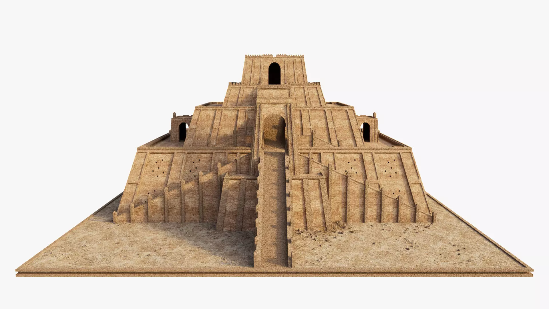 Ziggurat temple 3D model_5