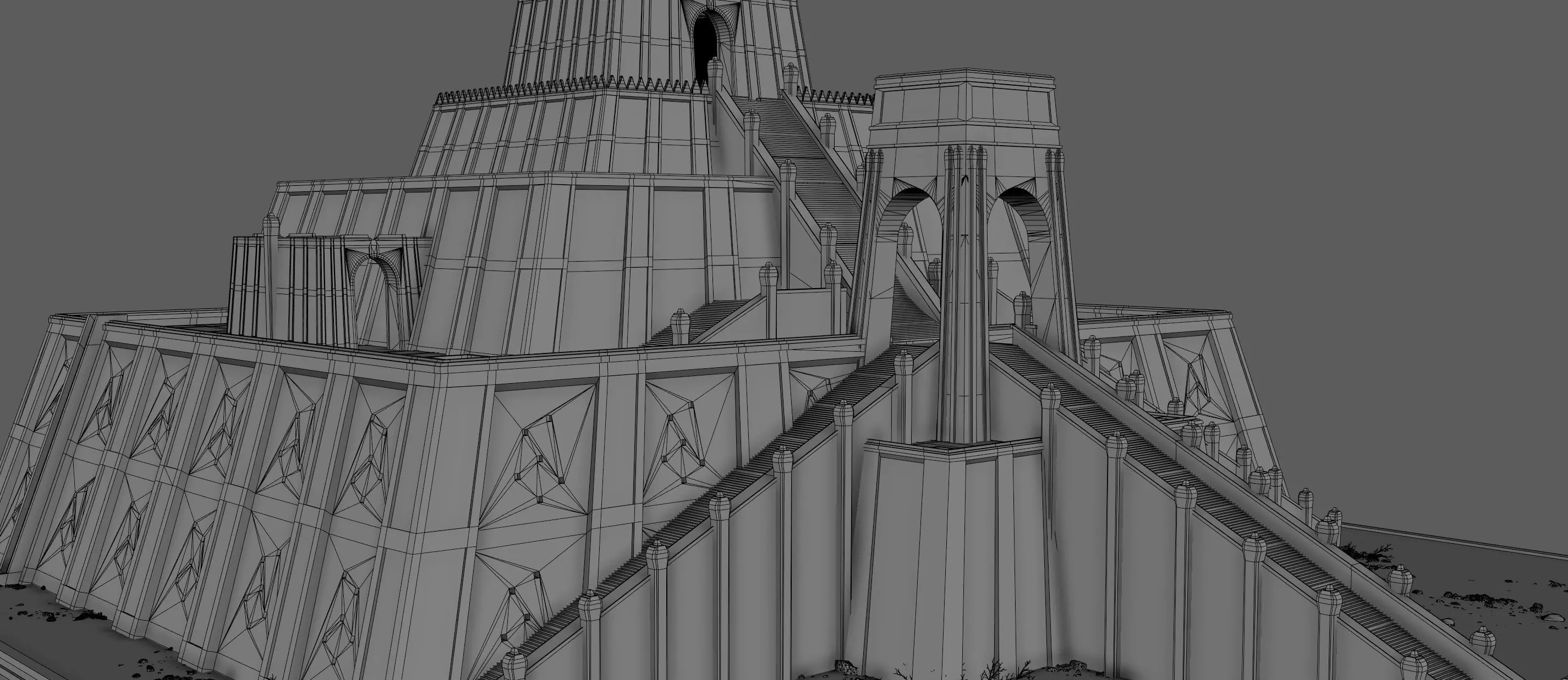 Ziggurat temple 3D model_12