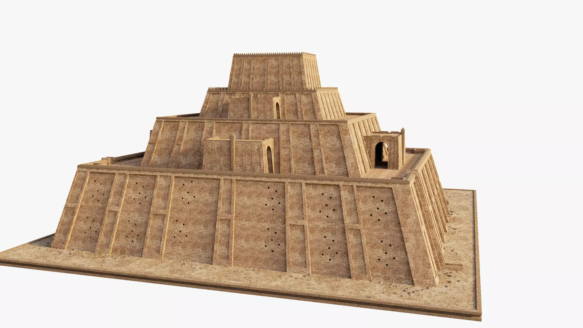 Ziggurat temple 3D model_4