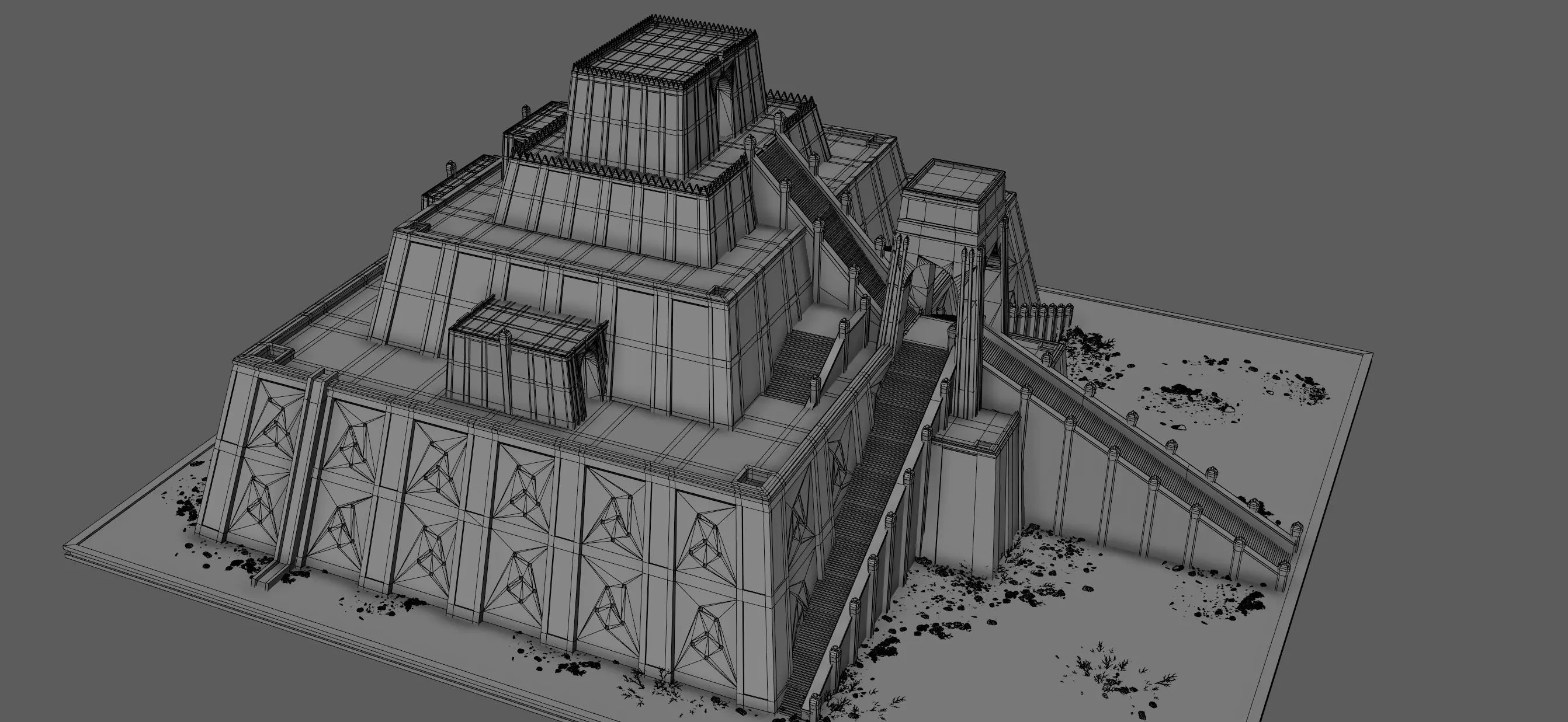 Ziggurat temple 3D model_15