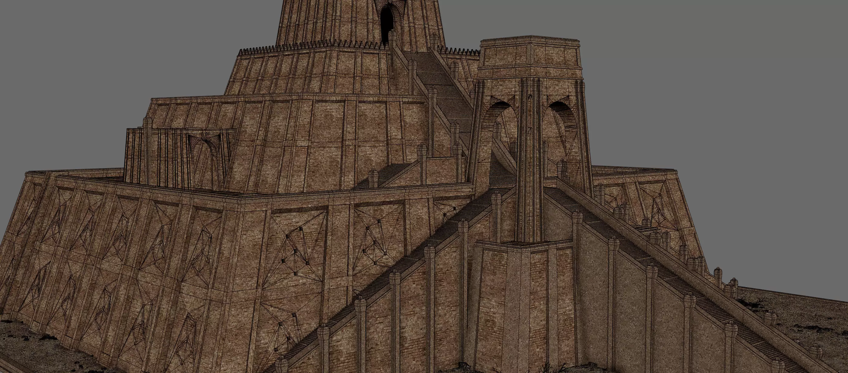 Ziggurat temple 3D model_13