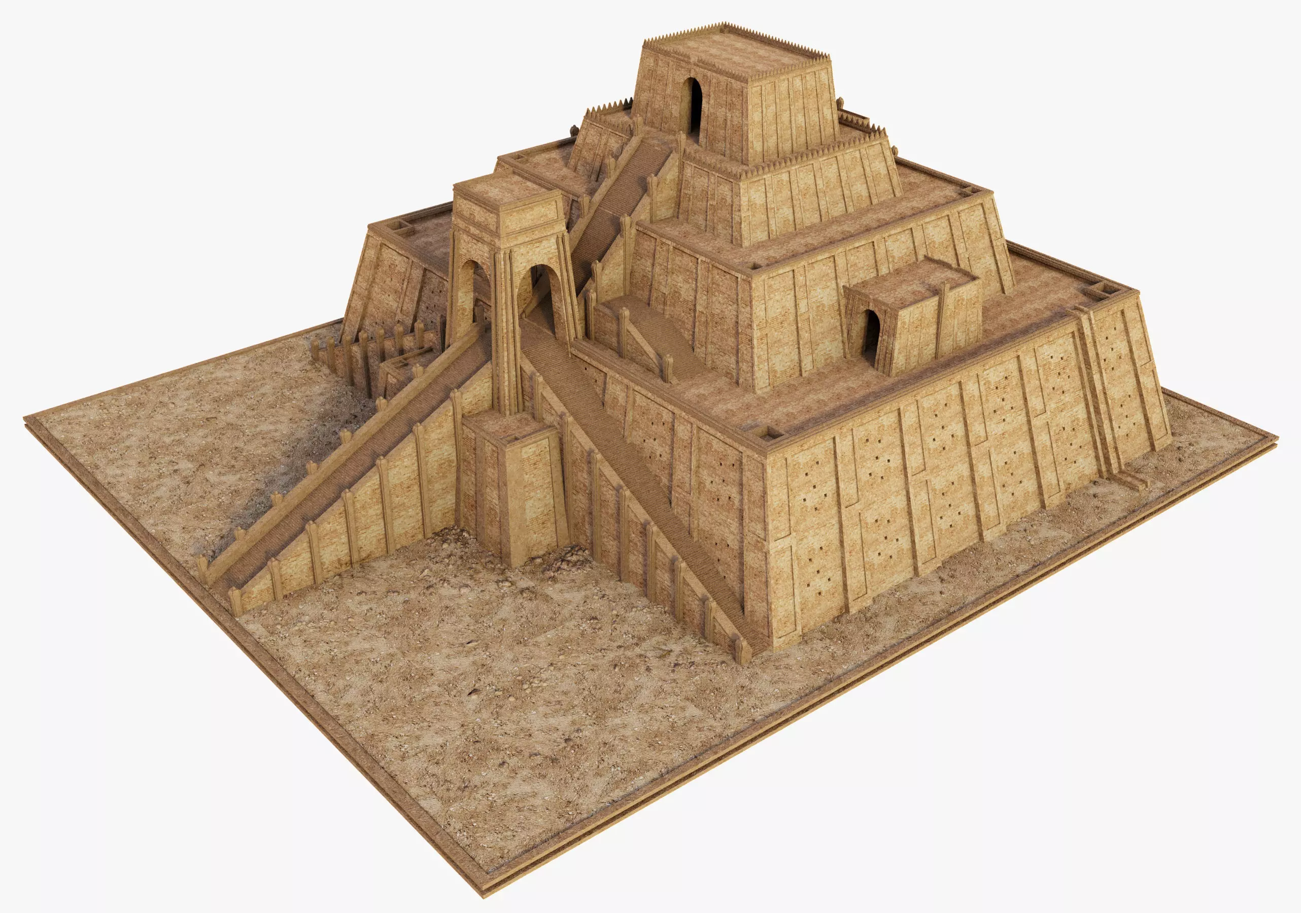 Ziggurat temple 3D model_0