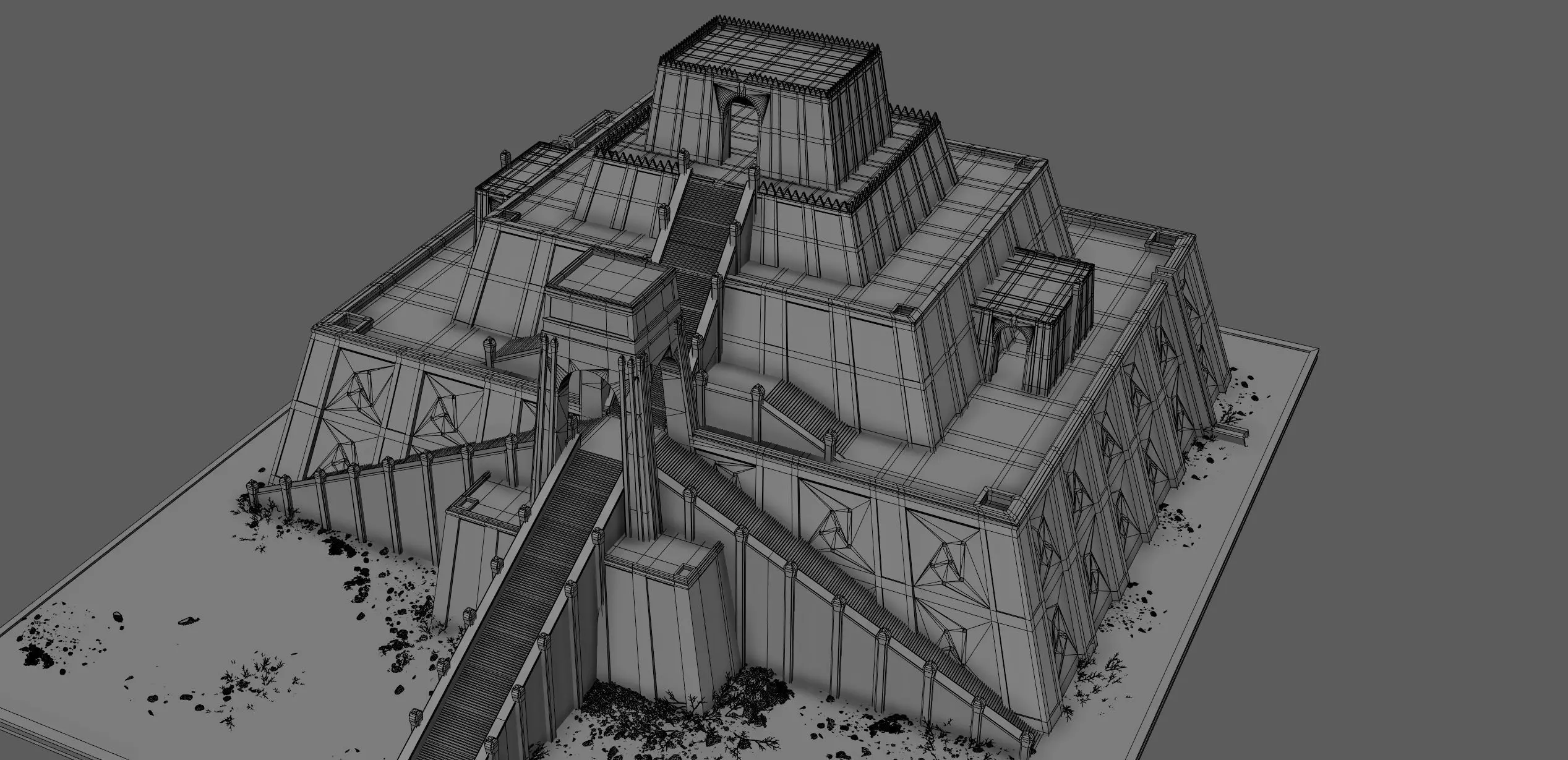 Ziggurat temple 3D model_9