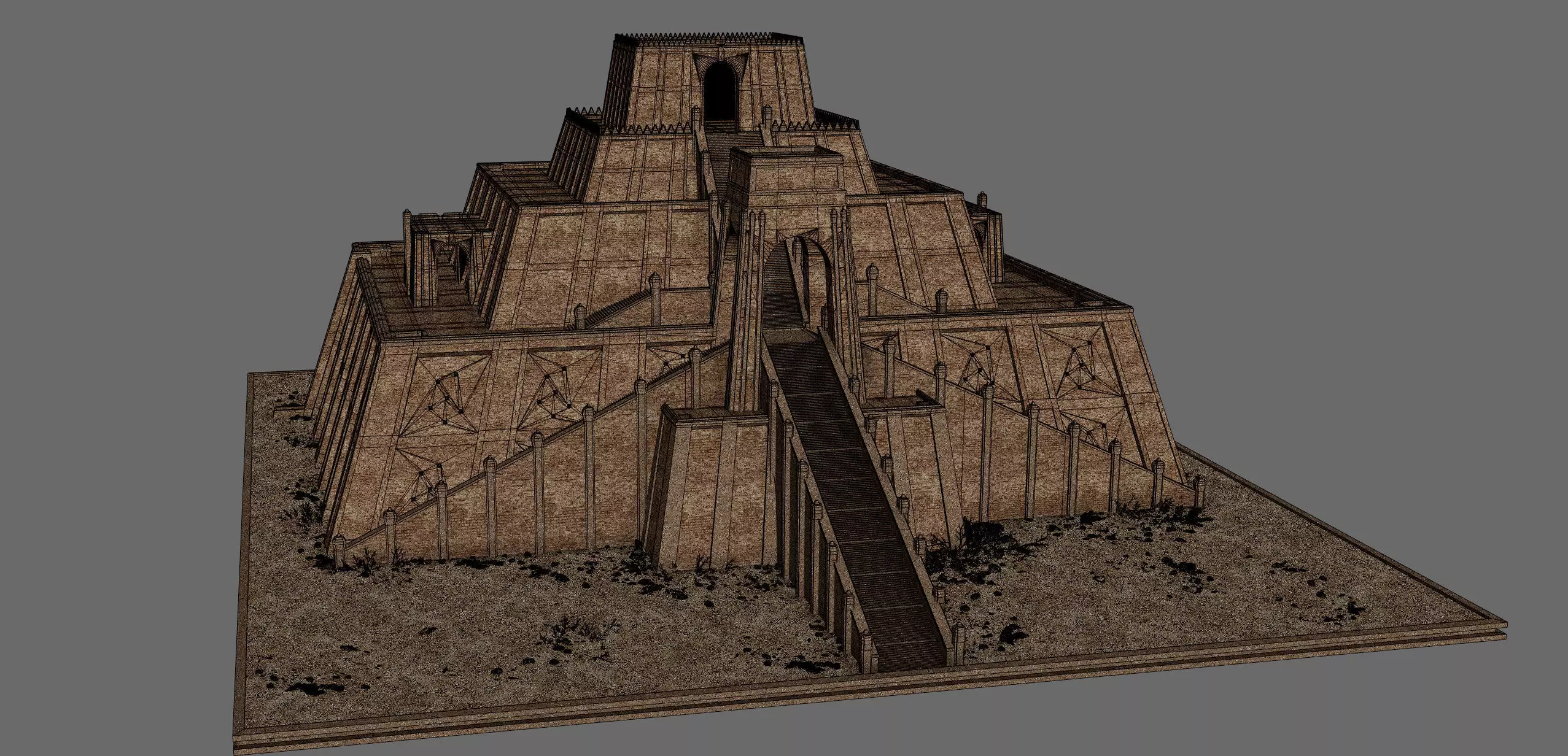 Ziggurat temple 3D model_10