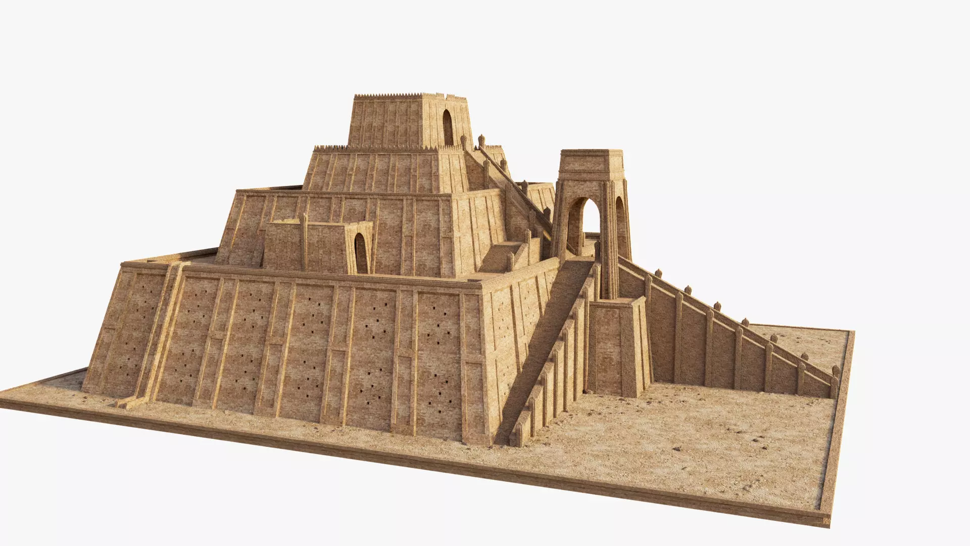 Ziggurat temple 3D model_6