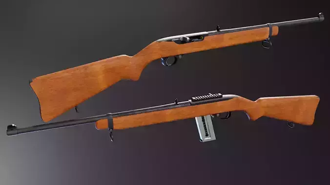 Ruger Model 44 Low-poly 3D model