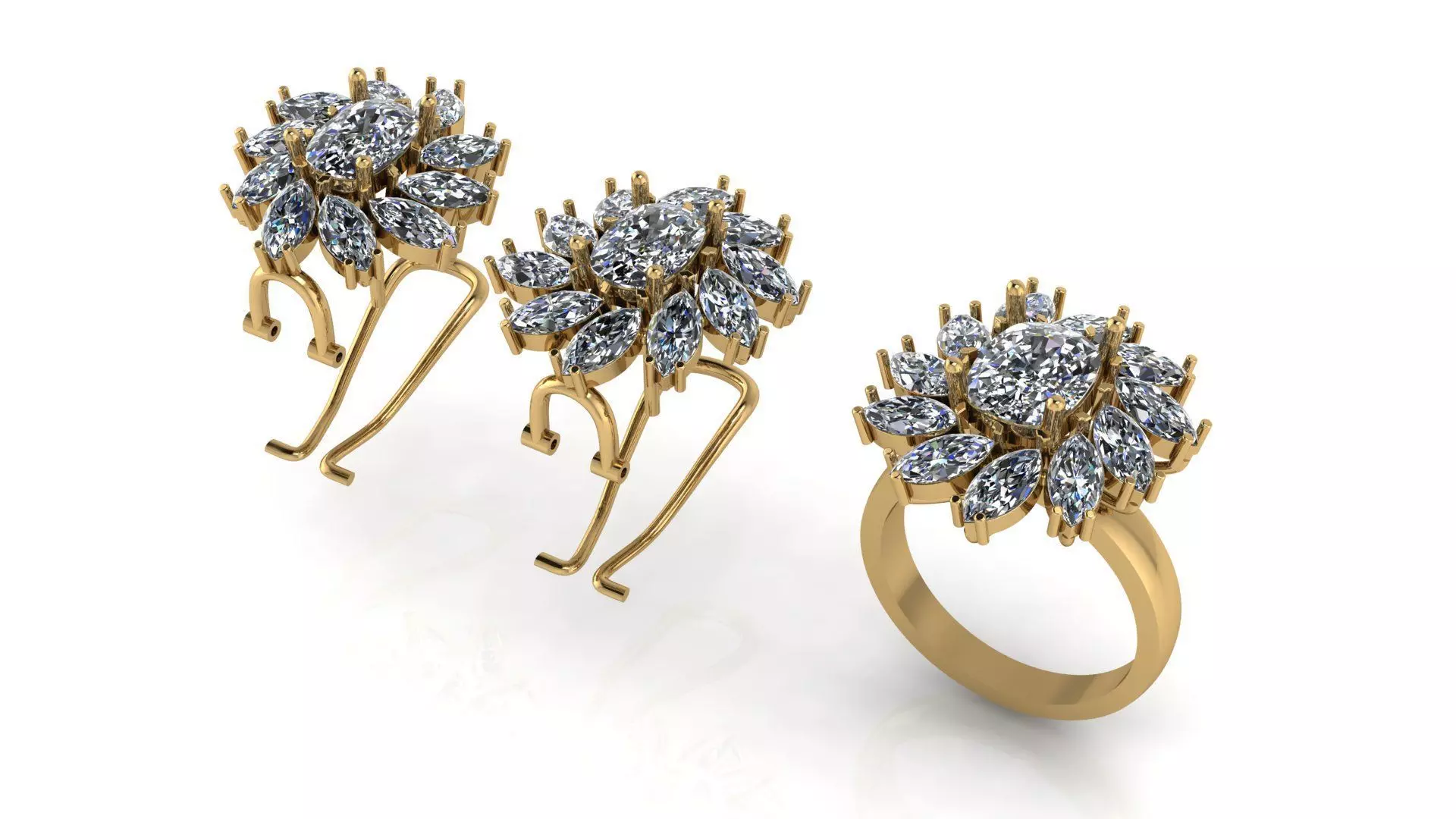 Ring and Earring Wedding Ring 3D print model