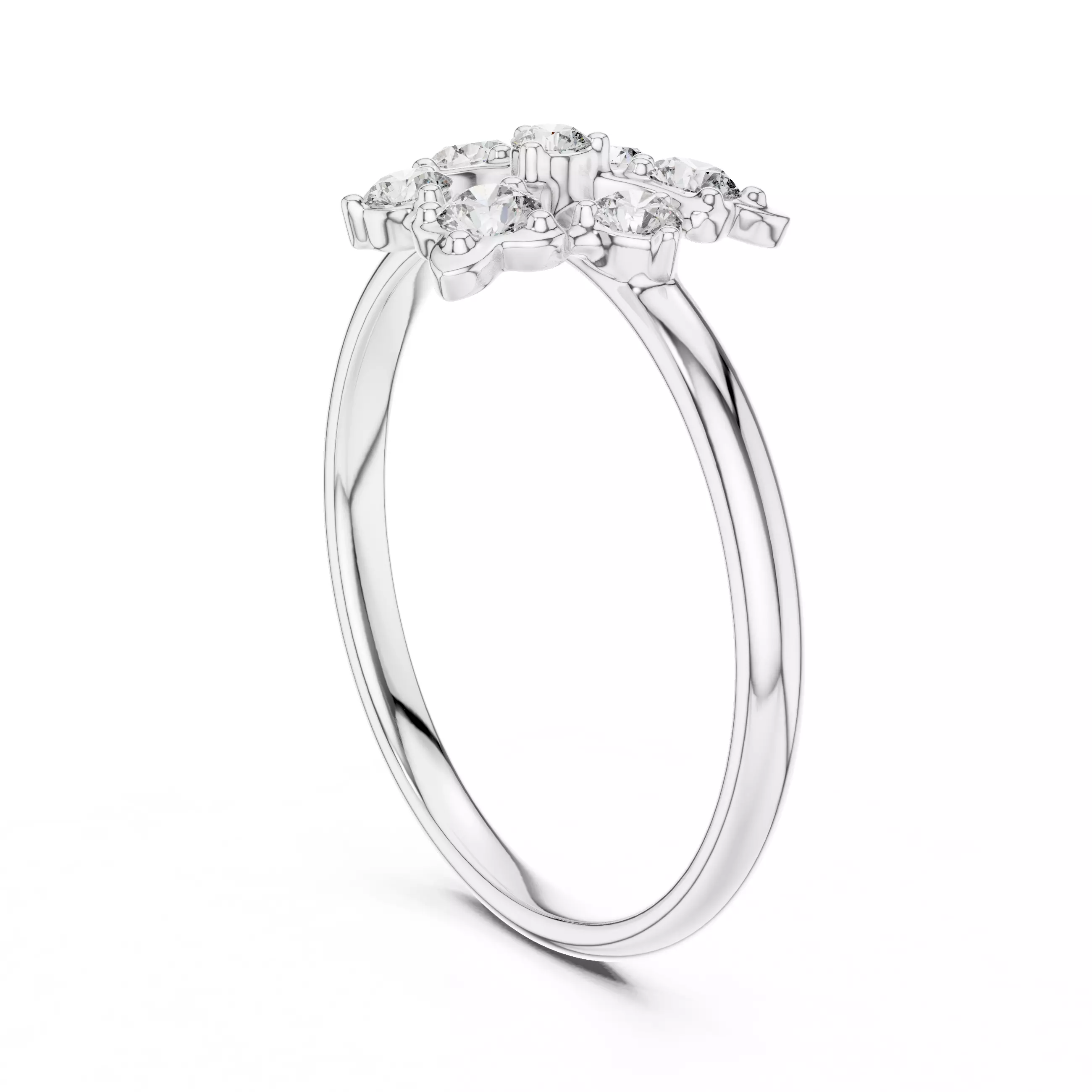 Seven Round Diamond Engagement Wedding Ring 3DM STL Video 3D print model_9