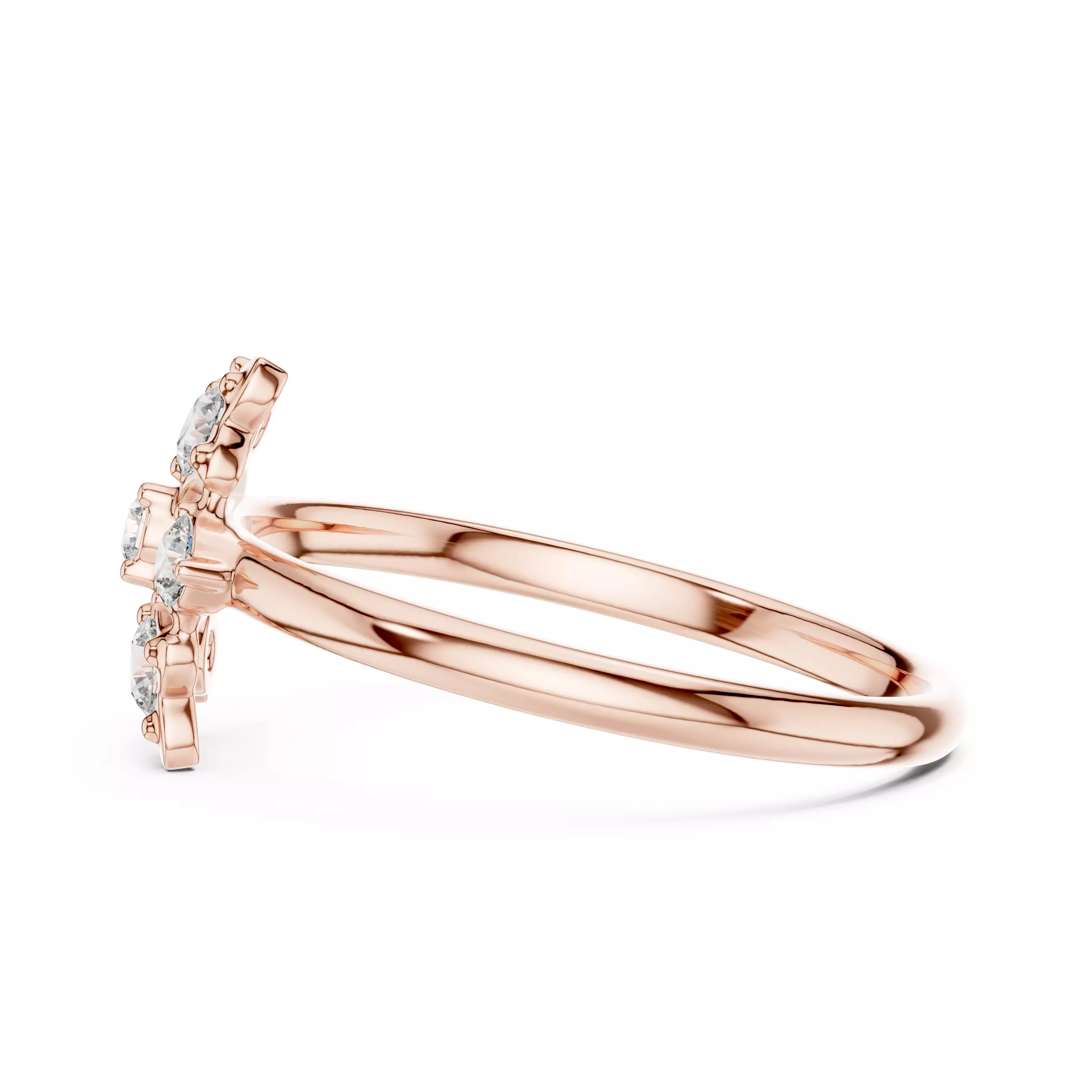 Seven Round Diamond Engagement Wedding Ring 3DM STL Video 3D print model_5