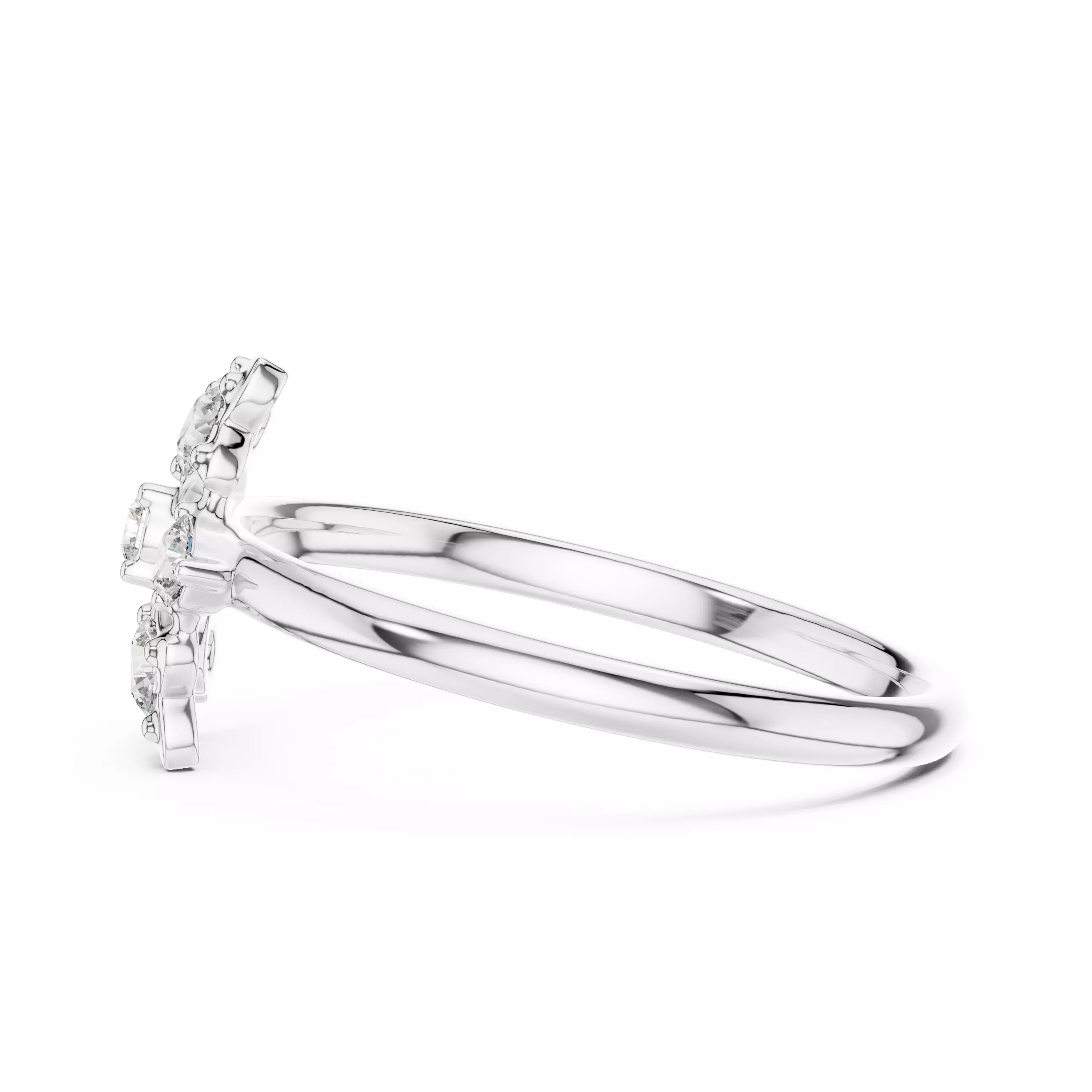 Seven Round Diamond Engagement Wedding Ring 3DM STL Video 3D print model_11