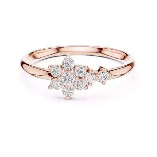 Round Cut Cluster Diamond Engagement Wedding Ring 3DM STL Video