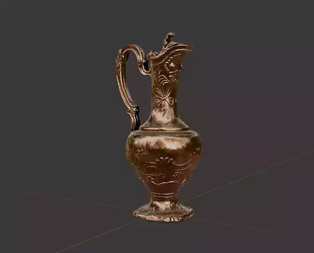 Antique Ornamental Bronze Pitcher  Game Ready PBR 3D Model