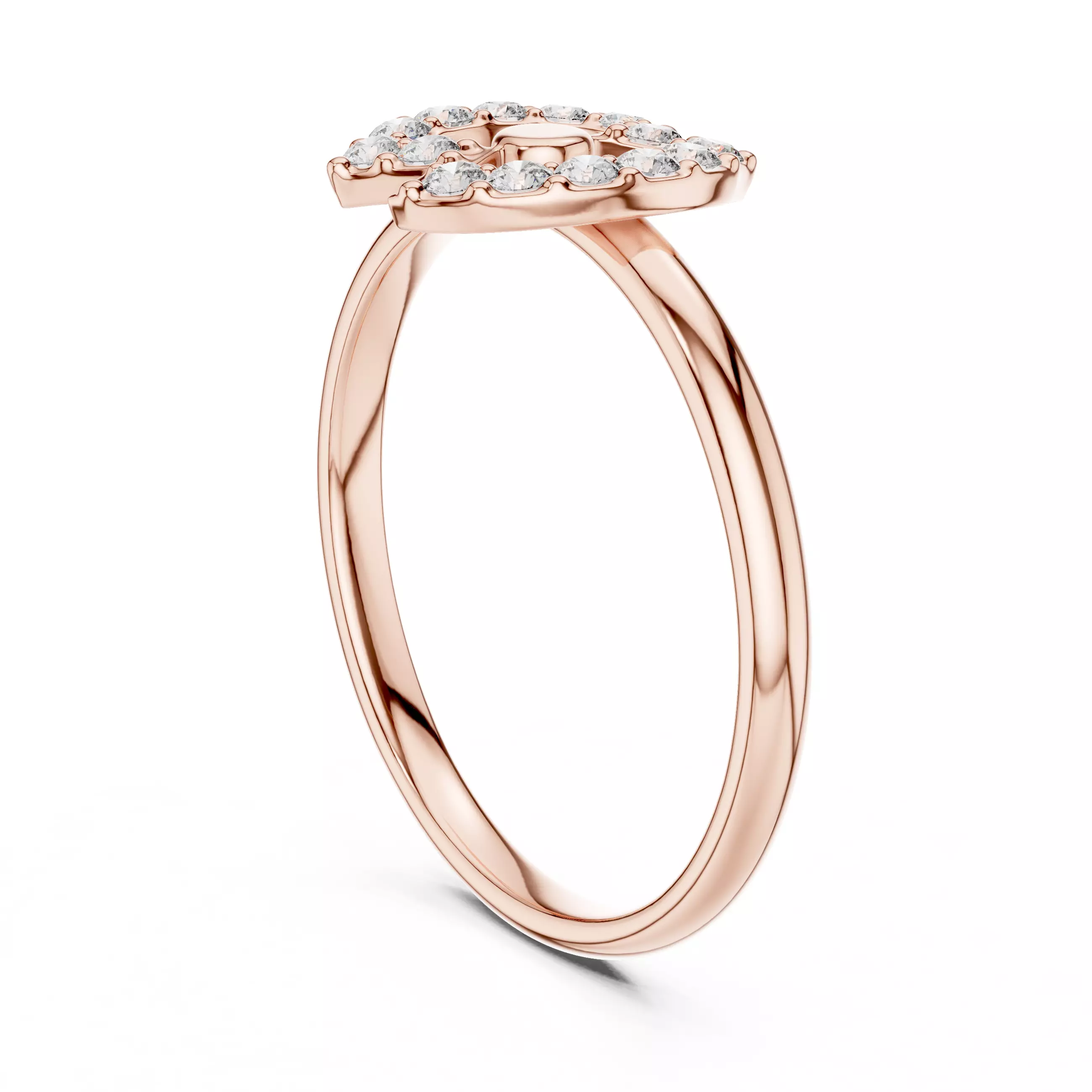 Round Diamond Engagement Marquise Shape Ring 3DM STL Video 3D print model_3