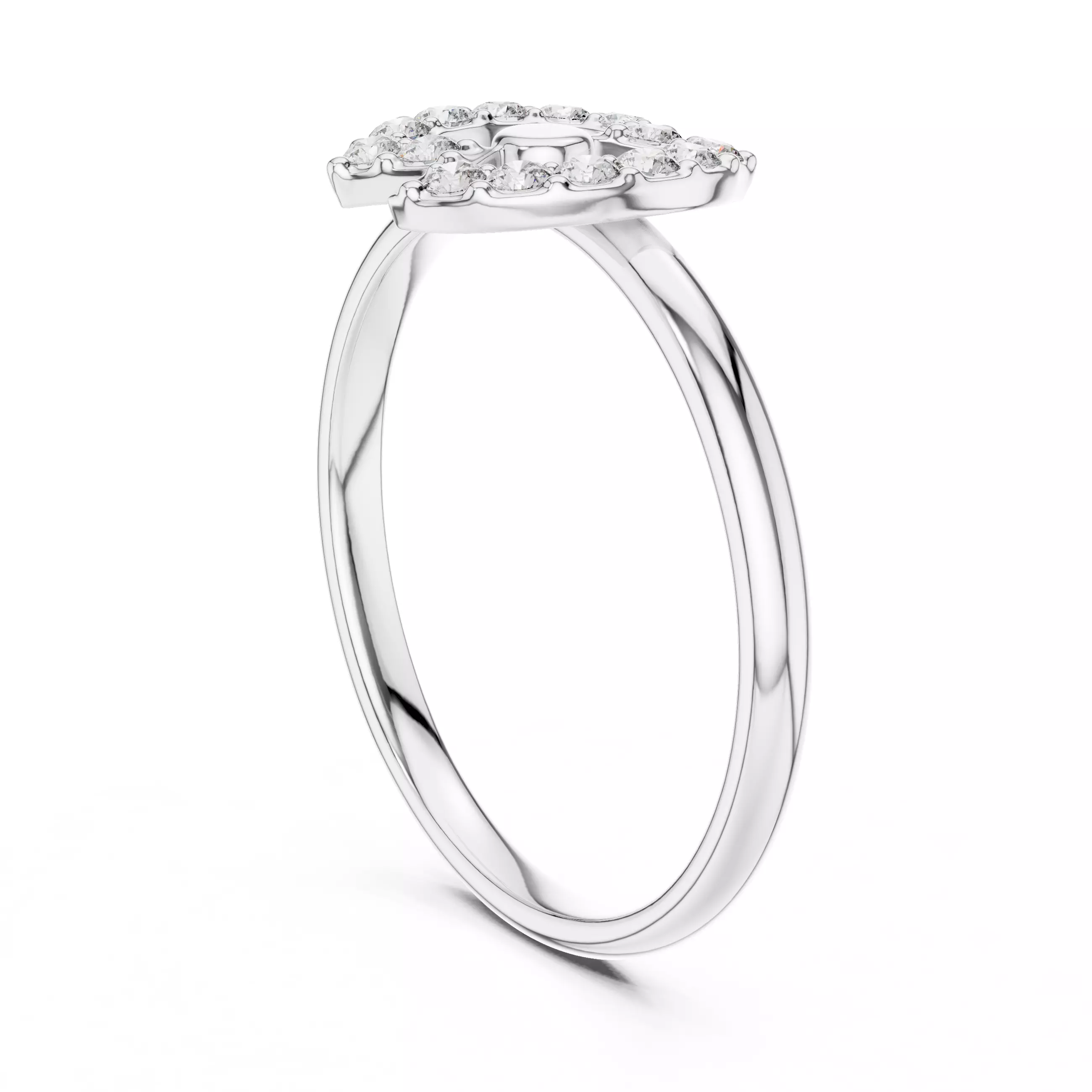 Round Diamond Engagement Marquise Shape Ring 3DM STL Video 3D print model_9