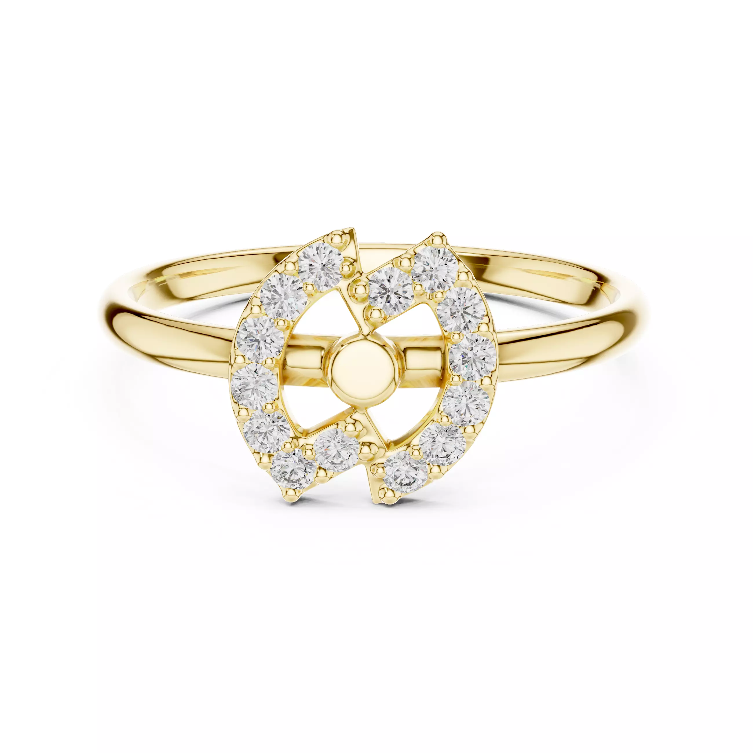 Round Diamond Engagement Marquise Shape Ring 3DM STL Video 3D print model_1