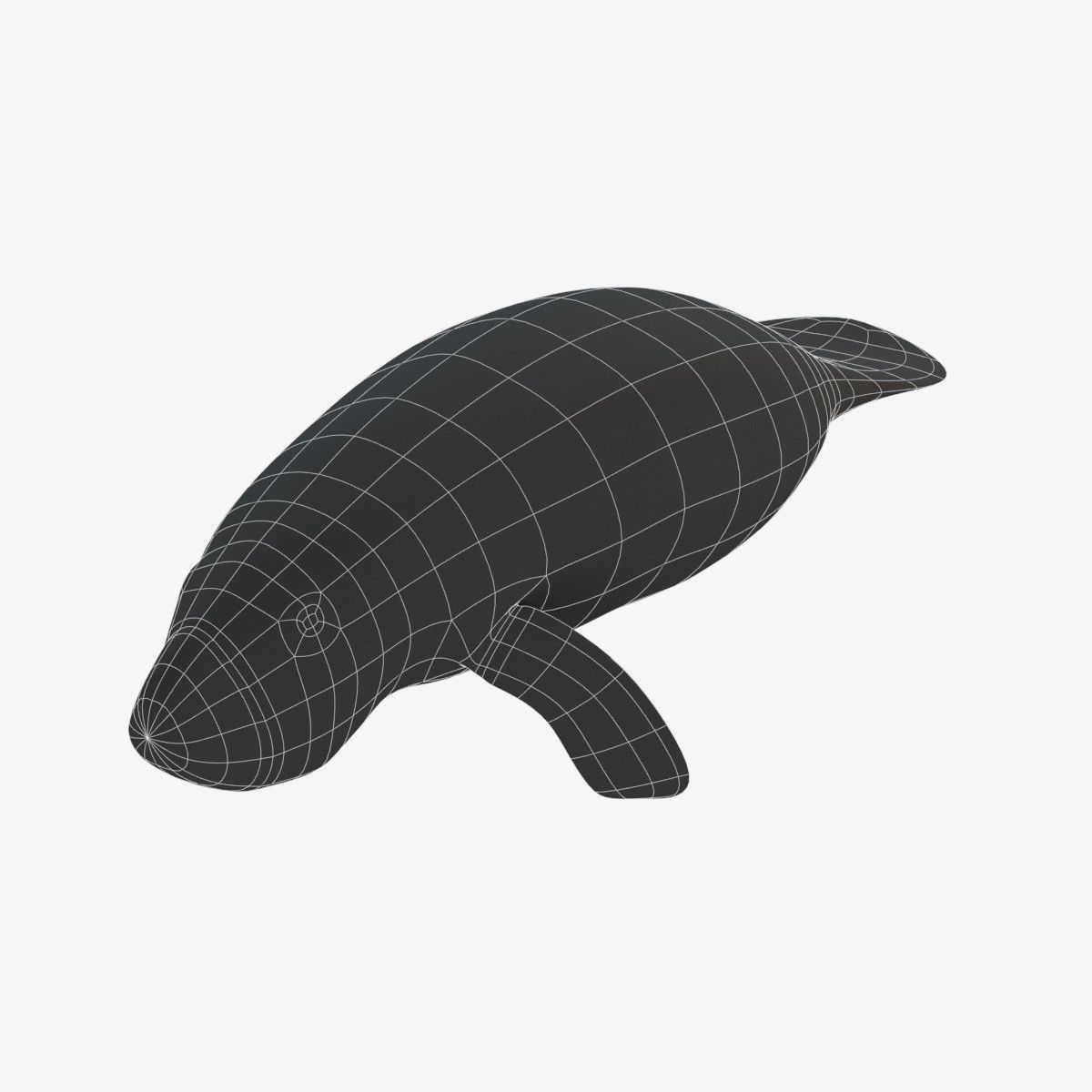 West Indian manatee Low-poly 3D model_1