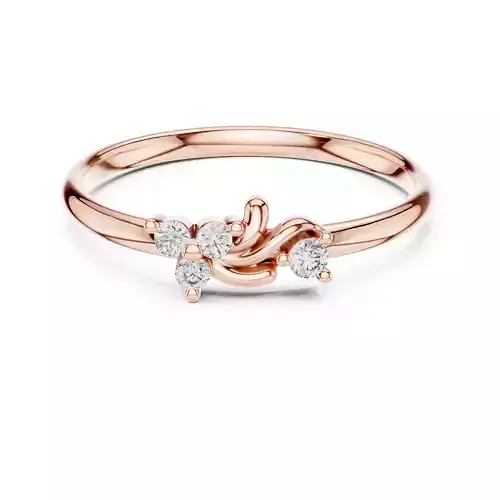 Four Round Diamond Engagement Wedding Ring 3DM STL Video