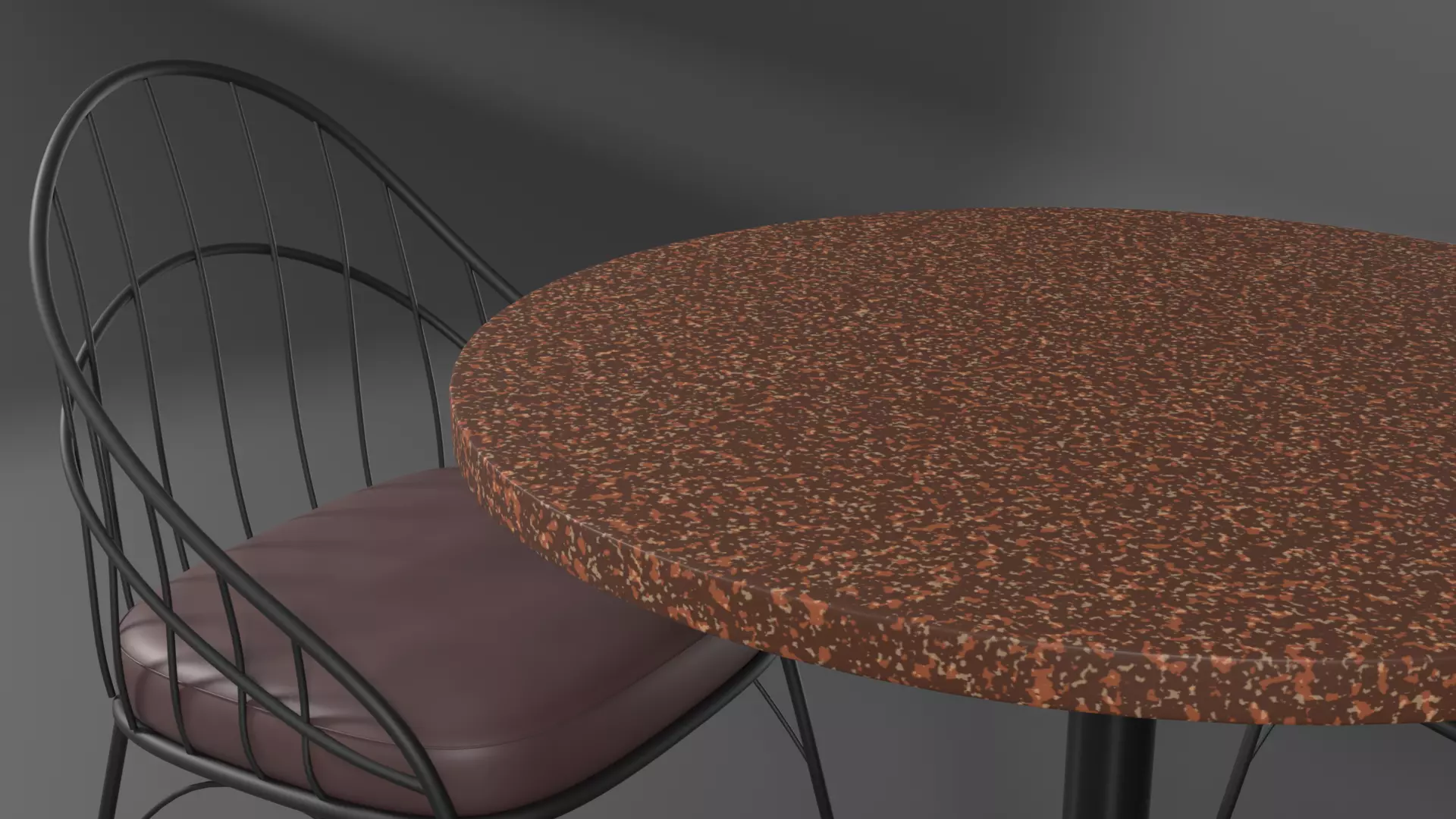 Modern Cafe Table and Chair Set Low-poly 3D model_2