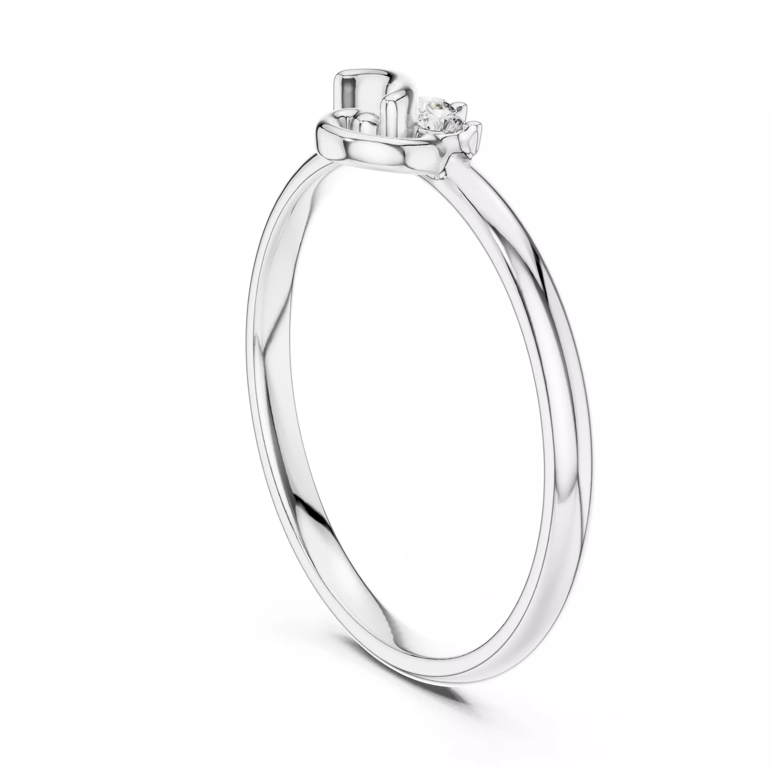 Three Stone Round Cut Diamond Engagement Ring 3DM STL Video 3D print model_9