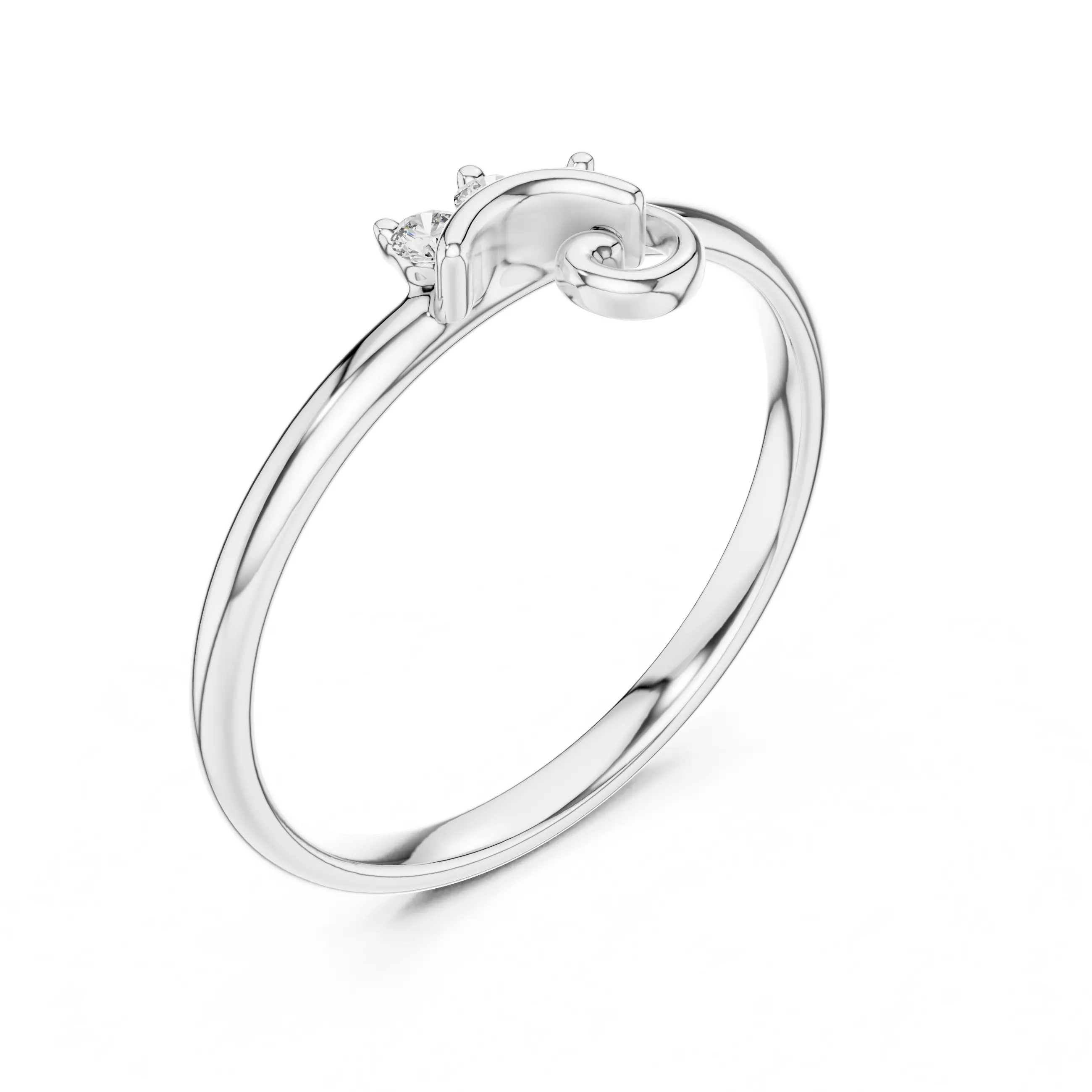 Three Stone Round Cut Diamond Engagement Ring 3DM STL Video 3D print model_10