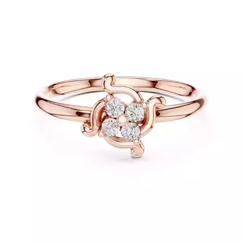 Four Round Cut Diamond Engagement Wedding Ring 3DM STL Video