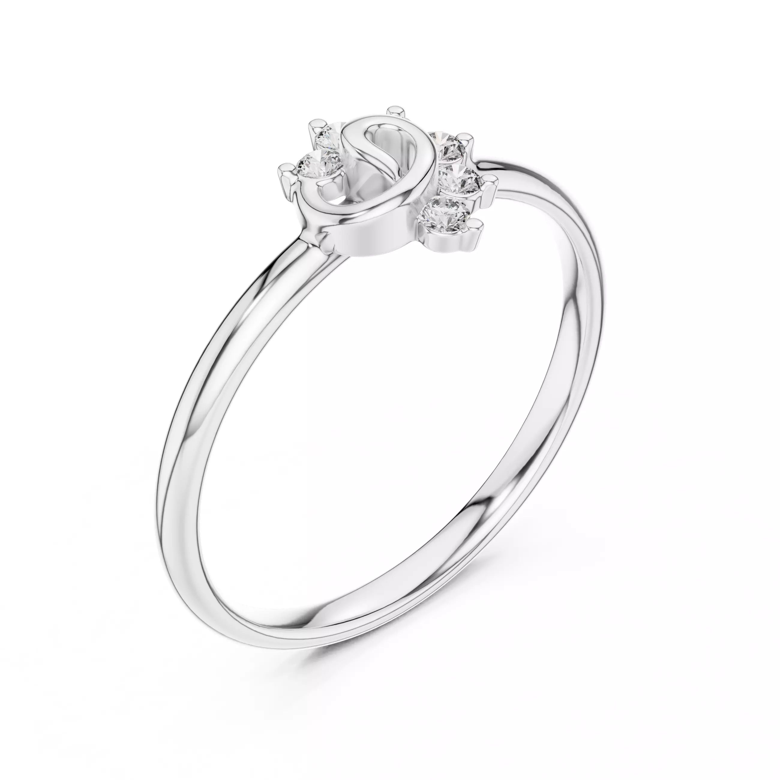 Five Round Cut Diamond Engagement Wedding Ring 3DM STL Video 3D print model_10