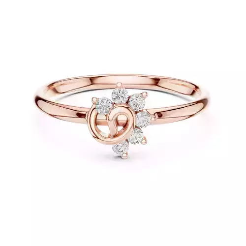 Five Round Cut Diamond Engagement Wedding Ring 3DM STL Video 3D print model