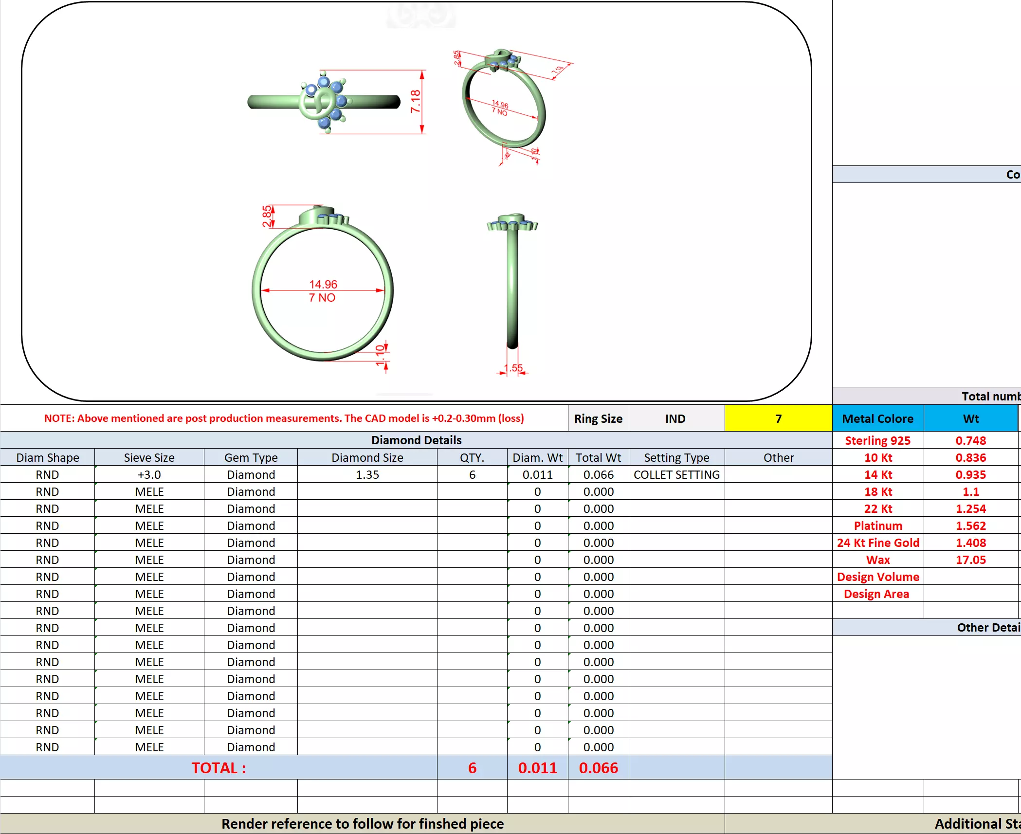 Five Round Cut Diamond Engagement Wedding Ring 3DM STL Video 3D print model_13