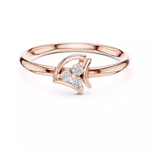 Three Stone Round Diamond Tringale  Wedding Ring 3DM STL Video