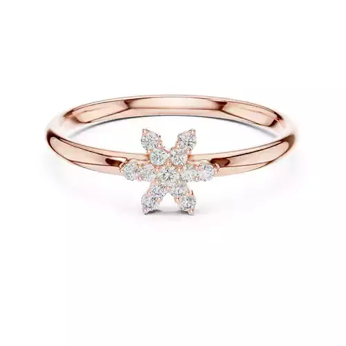 Asterisk Sign Round Diamond Engagement Ring 3DM STL Video 3D print model
