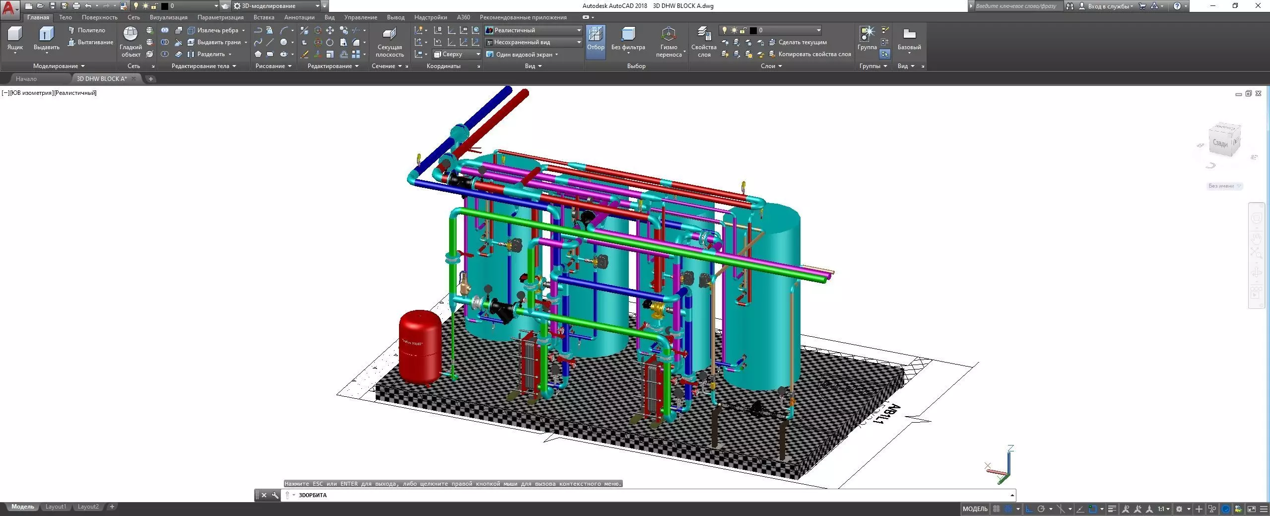 Industrial Boiler Room 3D model_7