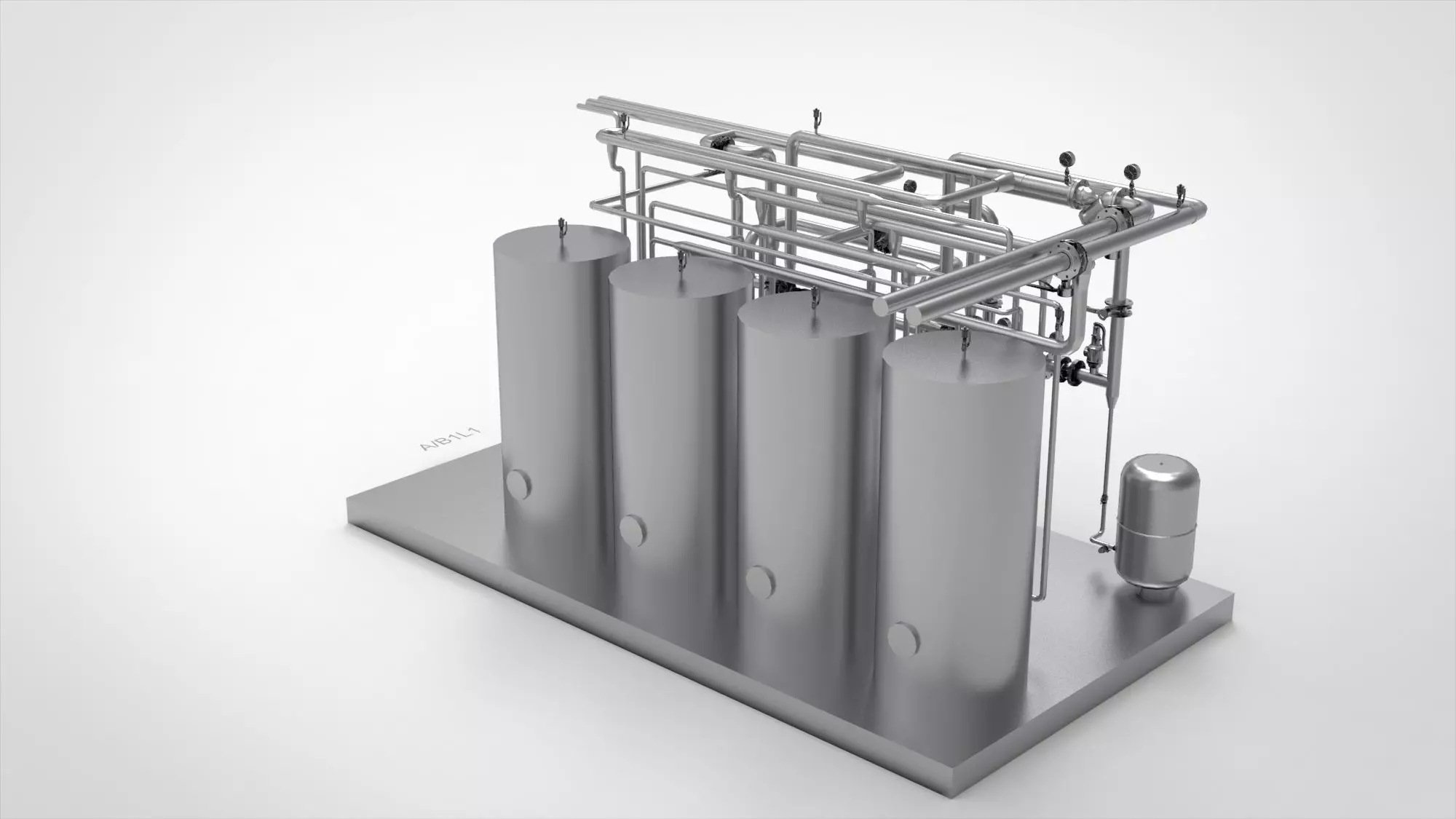 Industrial Boiler Room 3D model_4