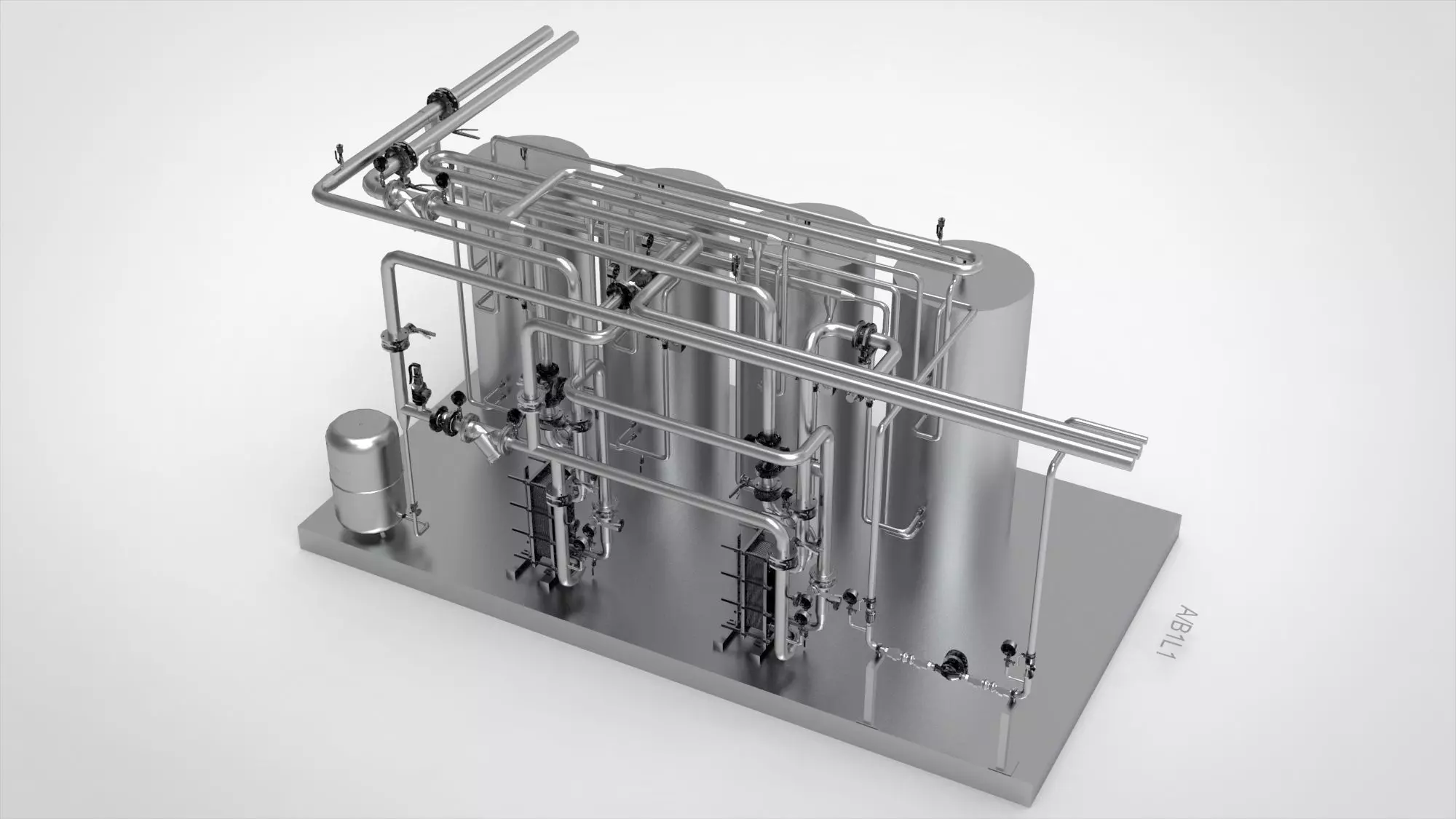 Industrial Boiler Room 3D model_2