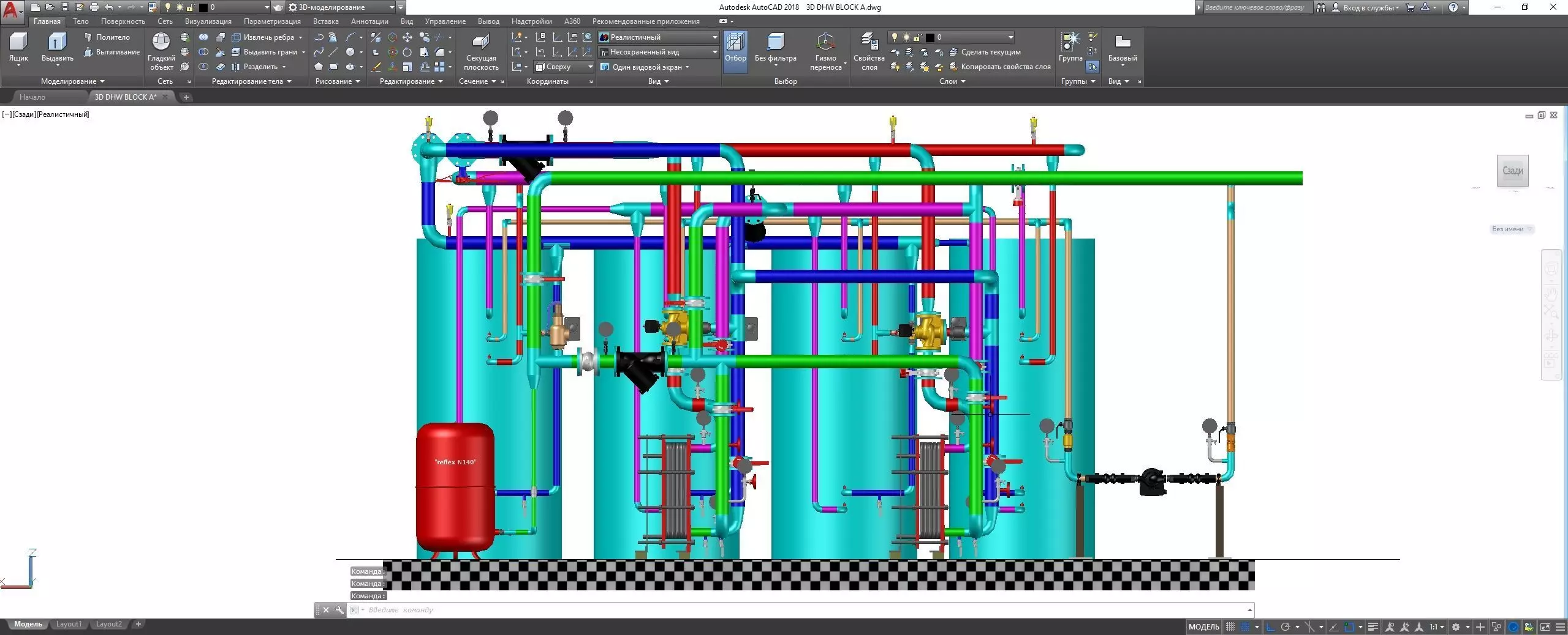 Industrial Boiler Room 3D model_8