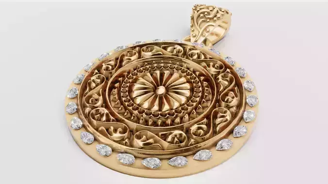 ROUND GOLD PENDANT 