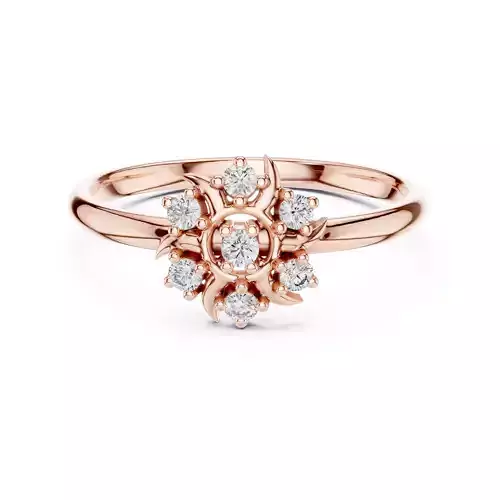 Round Cut Cluster Diamond Engagement Wedding Ring 3DM STL Video