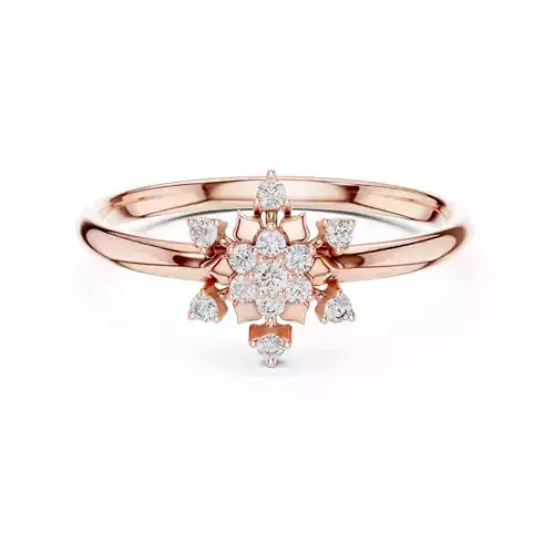 Round Cluster Diamond Flower Engagement Ring 3DM STL Video