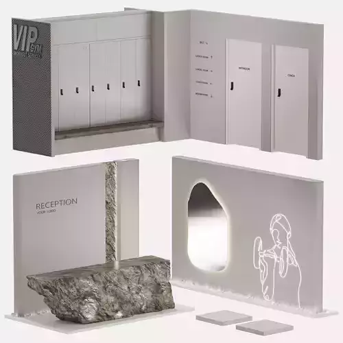 Modern Minimalist Gym Reception Locker Room Design