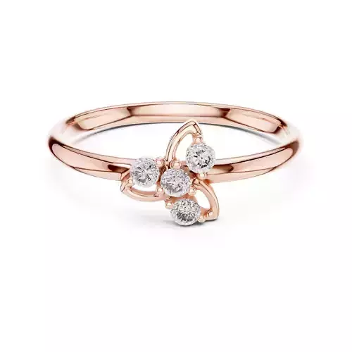 Four Stone Three Leaf Engagement Wedding Ring 3DM STL Video