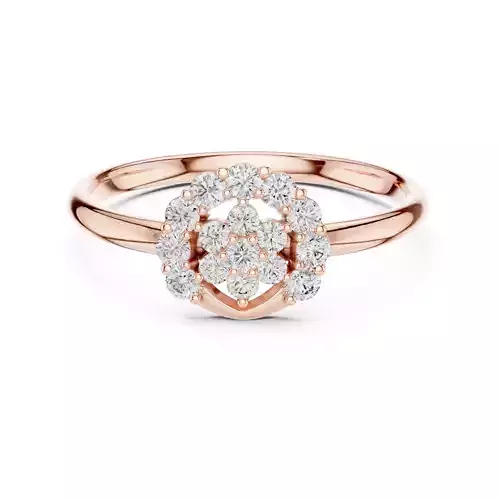 Round Cut Diamond Cluster Engagement Wedding Ring 3DM STL Video