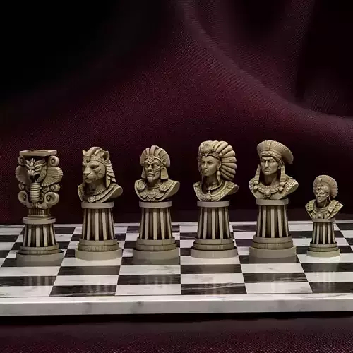 Aztec Civilization Chess Printable Ancient Mesoamerican Chess  3D print model