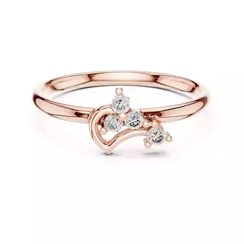 Four Stone Round Diamond Engagement Wedding Ring 3DM STL Video