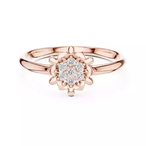 Round Cut Cluster Diamond Engagement Ring 3DM STL Video