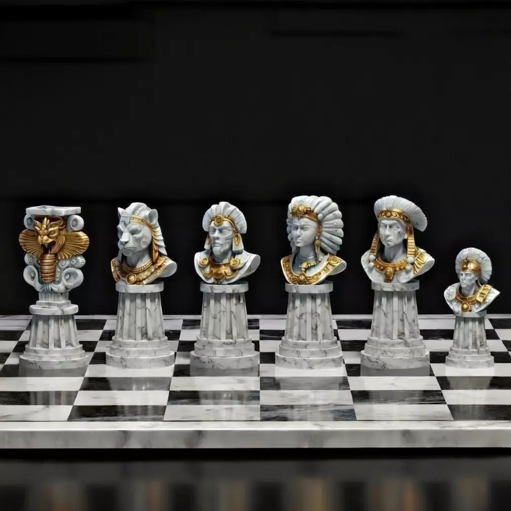 Aztec Empire 3D Chess Printable Ancient Warriors Gods 3D print model