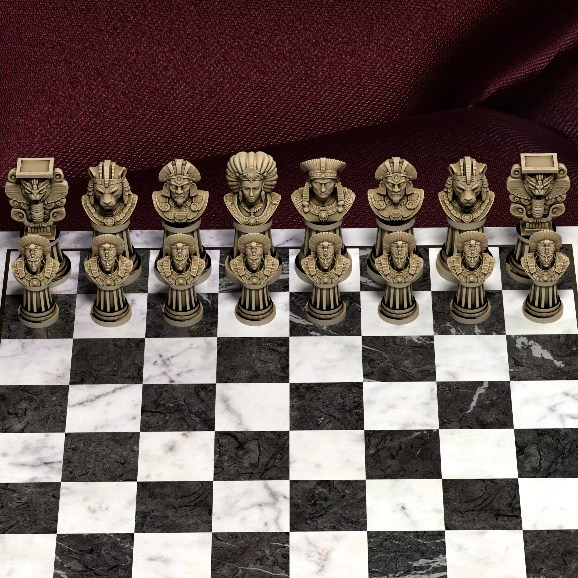 Aztec Empire 3D Chess Printable Ancient Warriors Gods 3D print model_21